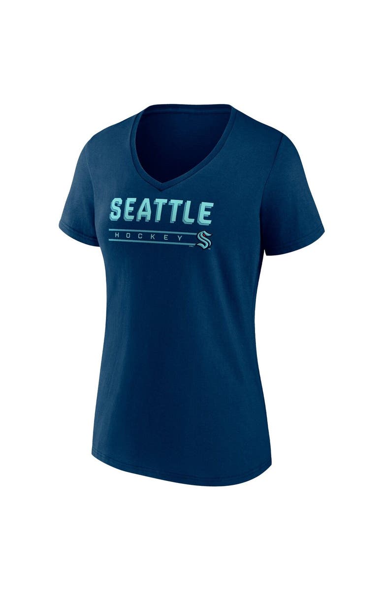 FANATICS Women's Fanatics Branded Deep Sea Blue/Gray Seattle Kraken Parent 2-Pack V-Neck T-Shirt Set, Alternate, color, Navy