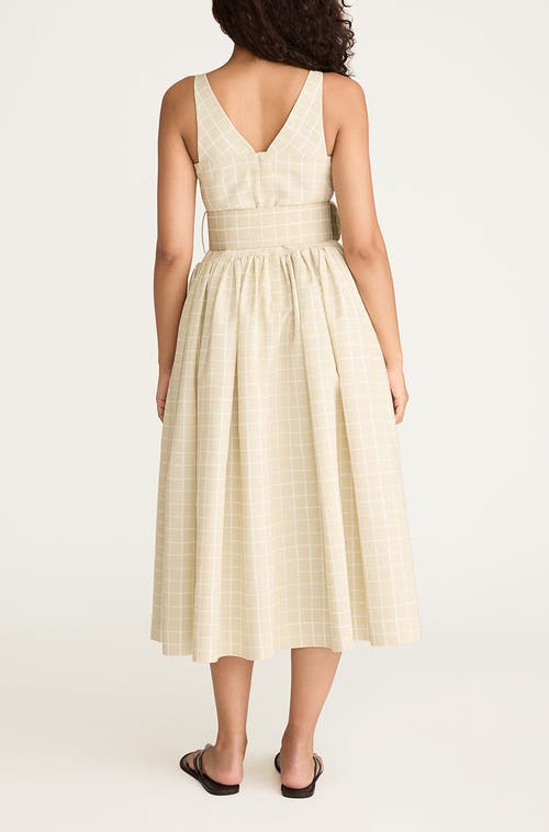 REBECCA TAYLOR REBECCA TAYLOR PAINTERLY WINDOWPANE BELTED BUSTIER DRESS