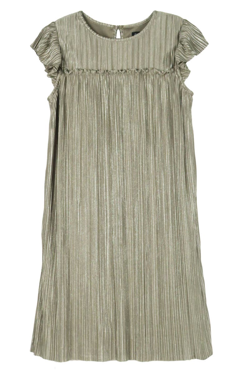 Zunie Kids' Foil Print Plissé Dress, Main, color, 