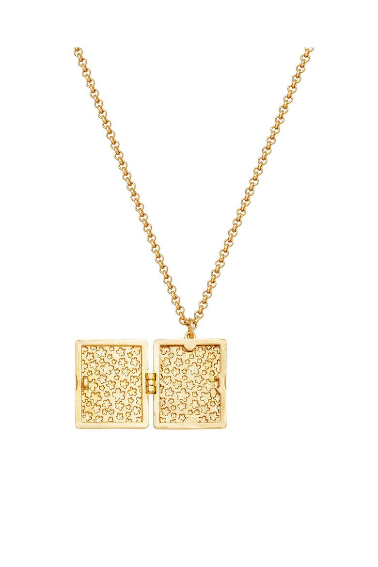 Eve Floral Locket, Alternate, color, Gold