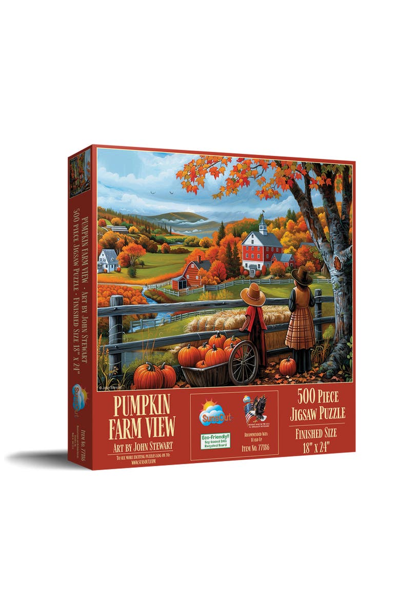 Pumpkin Farm View 500 piece Jigsaw Puzzle for Adults, Main, color, Multicolor