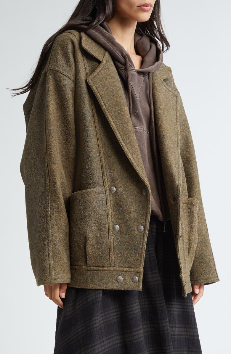 R13 Oversize Double Breasted Wool Blend Jacket, Main, color, 