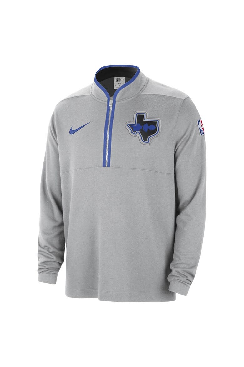 Men's Nike Silver Dallas Mavericks 2023/24 City Edition Authentic Coaches Half-Zip Top, Alternate, color, Silver
