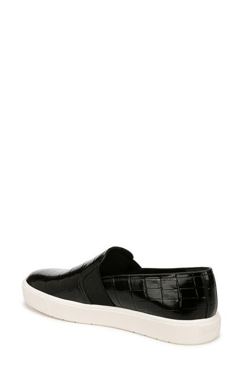 Vince Blair Croco Slip-on Sneakers In Black