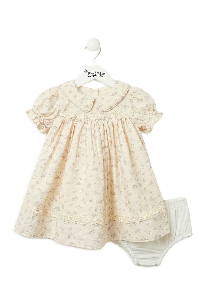 Melissa Floral Puff Sleeve Dress & Bloomers Set, Alternate, color, CREAM