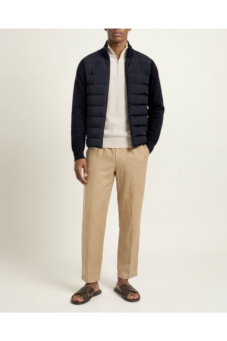 Terrence Hybrid Knit Funnel Jacket, Main, color, NIGHT IRIS