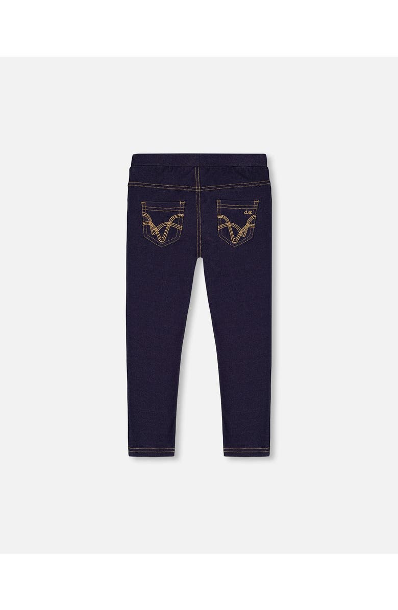 Deux par Deux Baby Girl's Dark Blue Denim Jeggings, Alternate, color,