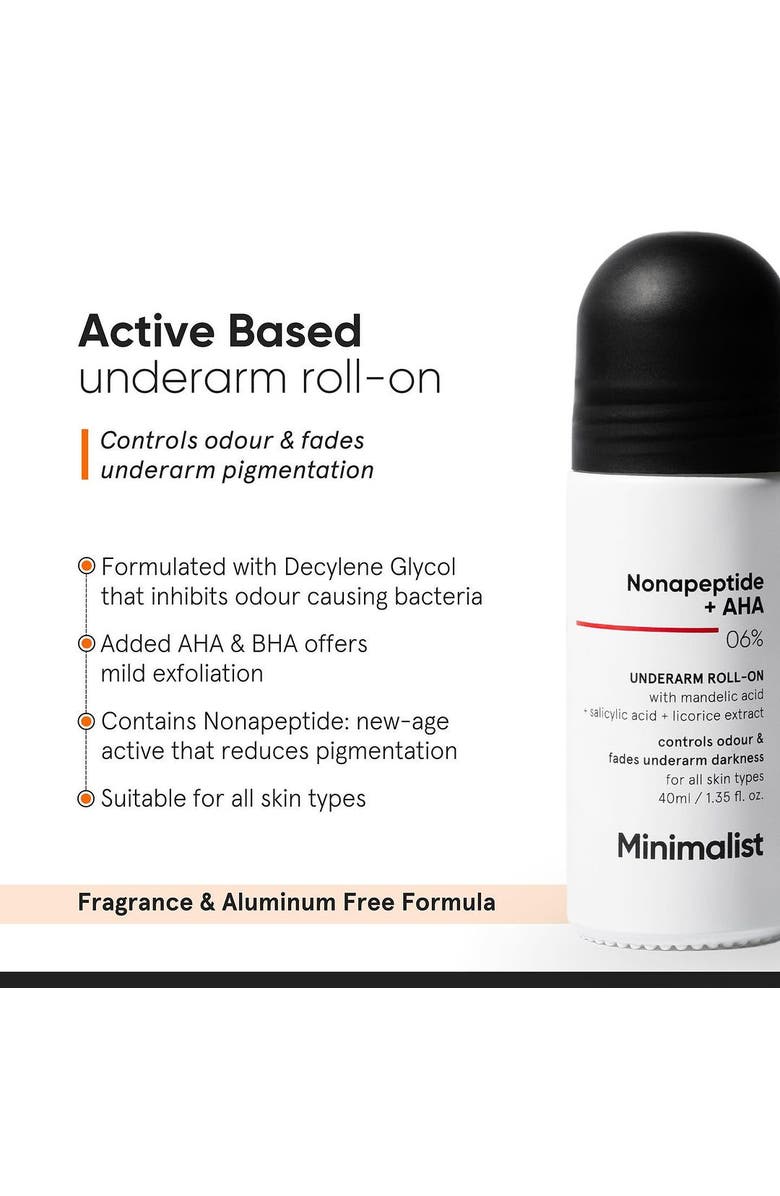 Minimalist Nonapeptide + AHA 06% Underarm Roll-on, Alternate, color, 