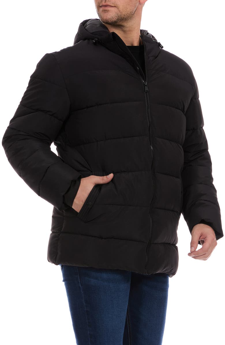 Perry Ellis Heavyweight Quilted Jacket, Alternate, color, Black