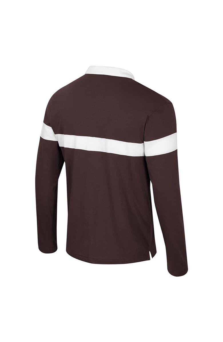 COLOSSEUM Men's Colosseum  Brown Wyoming Cowboys Too Cool For School Long Sleeve Polo, Alternate, color, Brown
