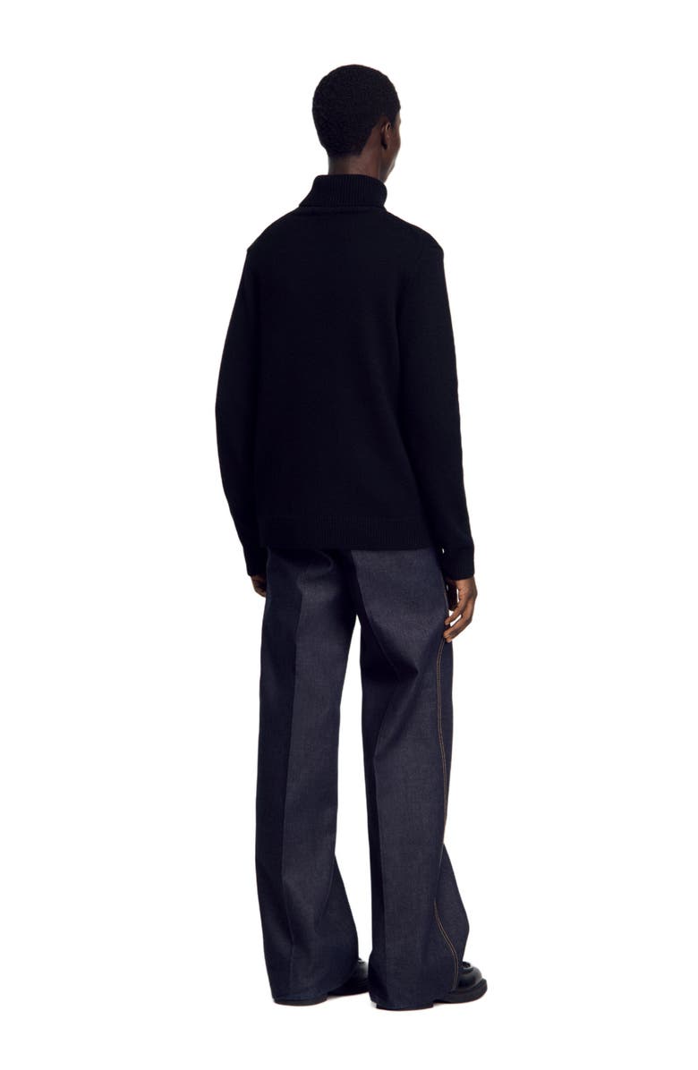 SANDRO Wool and cashmere turtleneck sweater, Alternate, color,