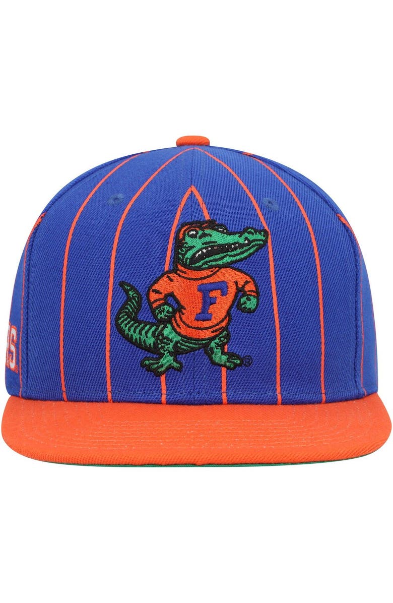 Mitchell & Ness Men's Mitchell & Ness Royal Florida Gators Team Pinstripe Snapback Hat, Alternate, color, 