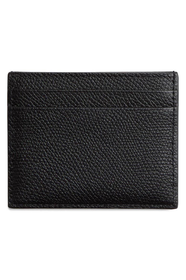 VLOGO Leather Card Holder, Alternate, color, BLACK