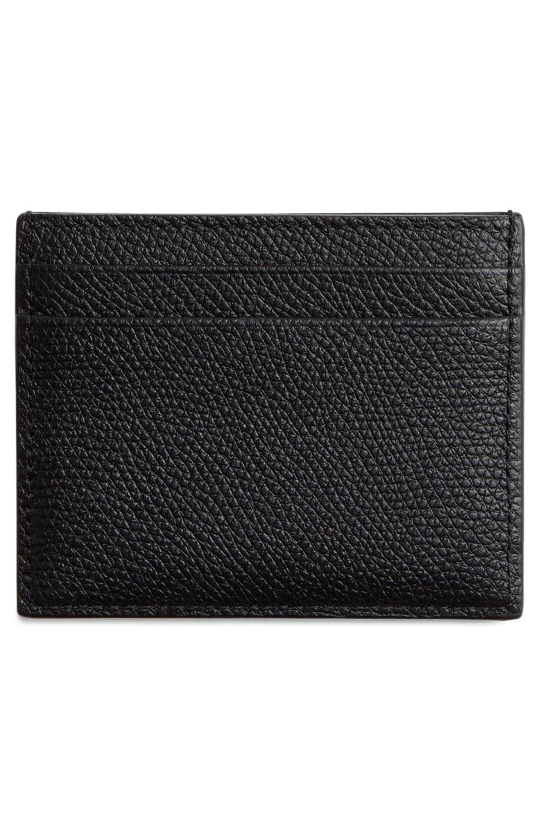 Valentino Garavani VLOGO Leather Card Holder, Alternate, color, Black