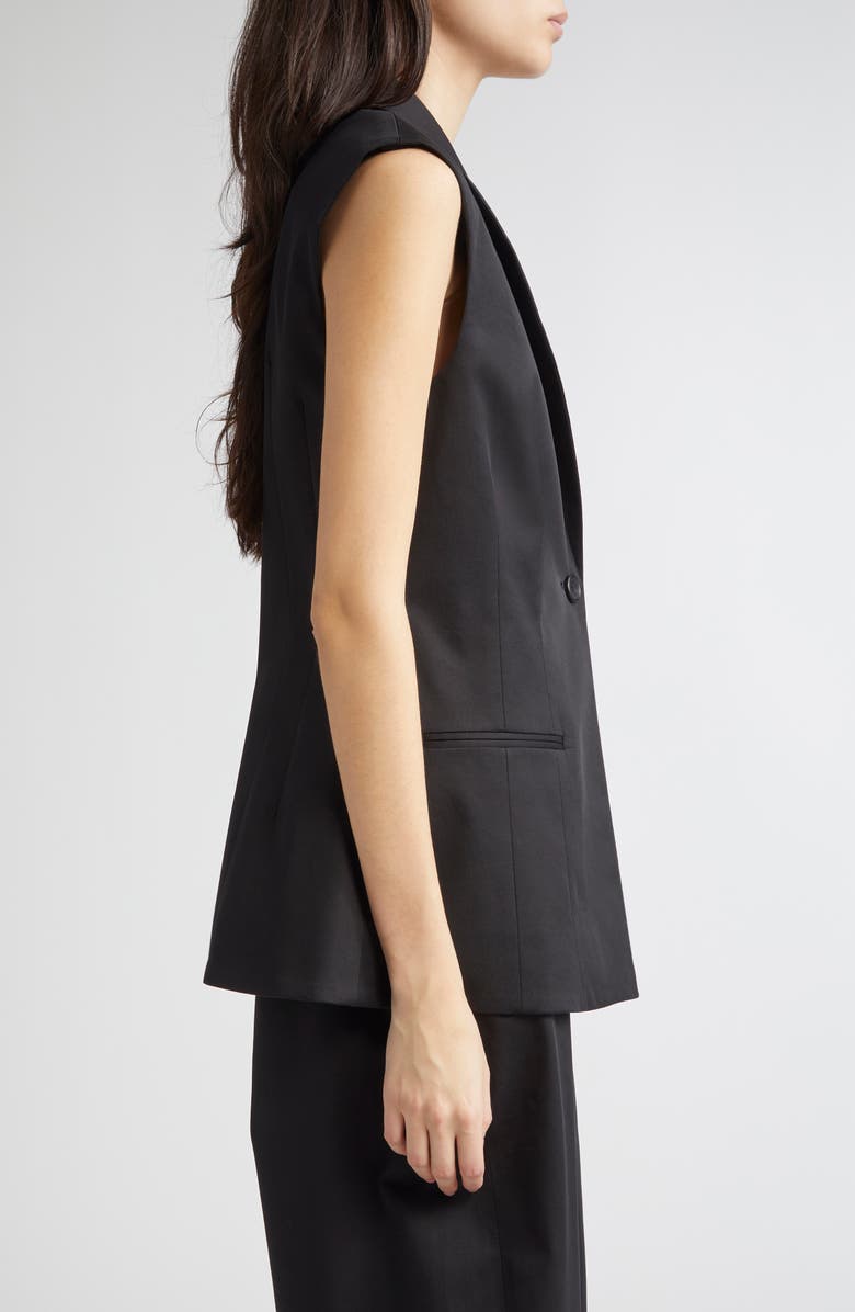 PARTOW Chiara Sleeveless Stretch Cotton Blazer, Alternate, color, Black