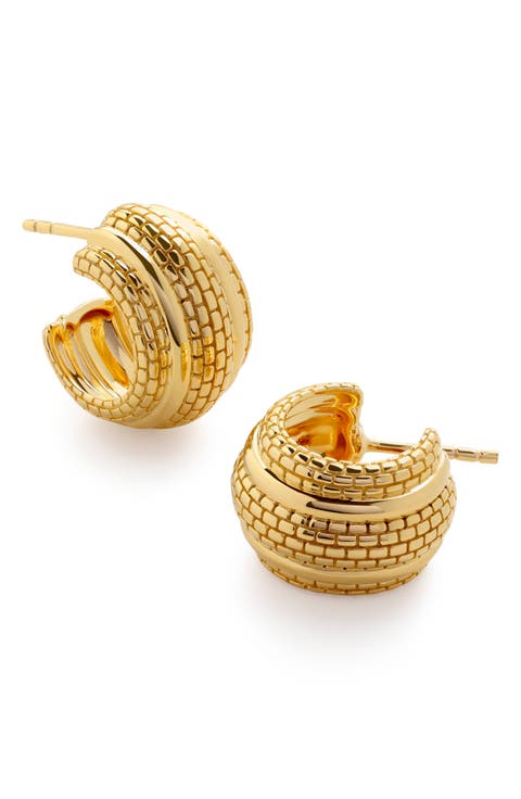 Heirloom Chunky Huggie Hoop Earrings