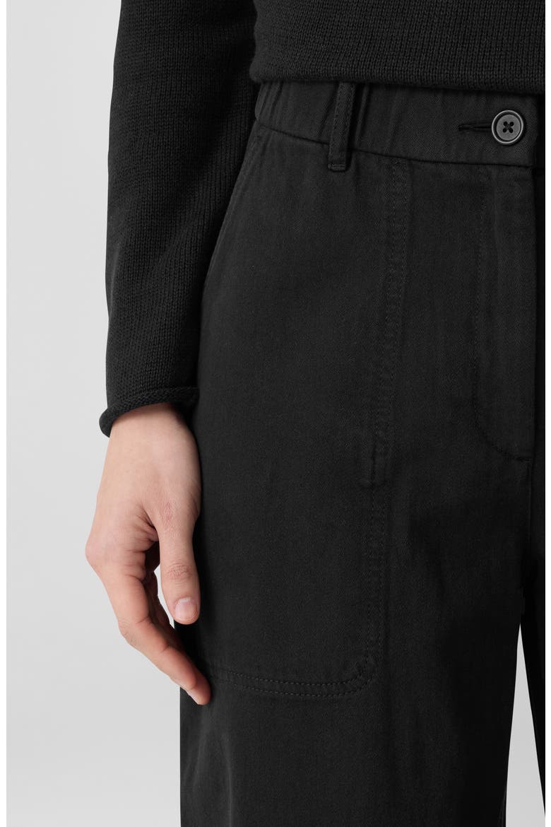 Organic Cotton Ankle Barrel Leg Pants, Alternate, color, BLACK