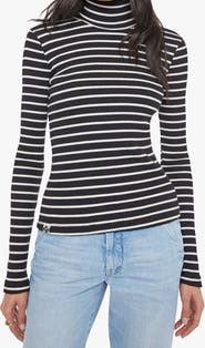 MOTHER The Long Sleeve Hickey Mock Neck Top