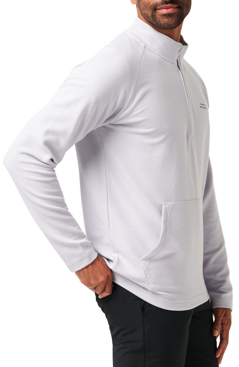 TravisMathew Thermal Quarter Zip Pullover, Alternate, color, Heather Light Grey