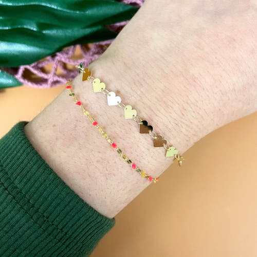The Lovery Fine Jewelry Gold Mirrored Heart Bracelet In Gold