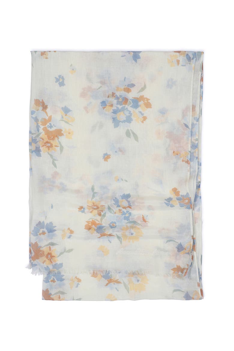 Floral Crinkled Wrap, Alternate, color, Mascarpone Cream
