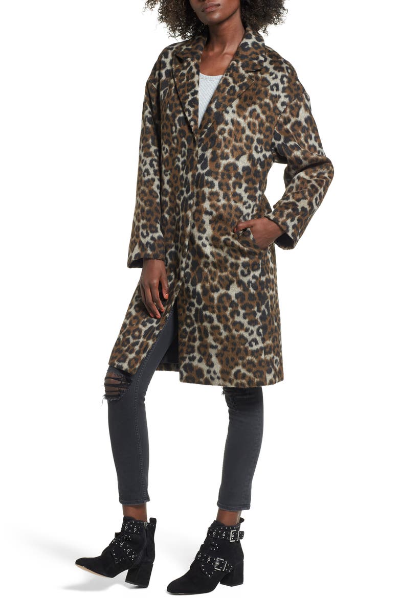 Oversize Leopard Print Topcoat, Alternate, color, LEOPARD PRINT