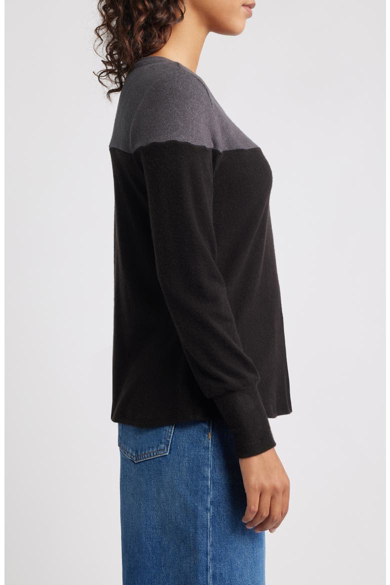 Block Crewneck Top, Alternate, color, GREY/ BLACK