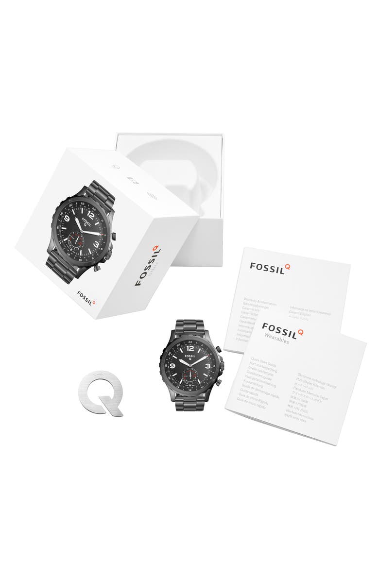 Fossil Q Nate Bracelet Hybrid Smart Watch, 50mm, Alternate, color, 