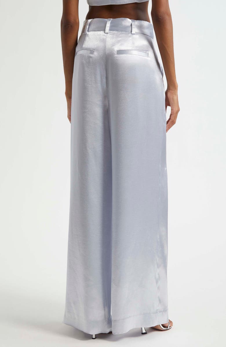 Cinq à Sept Shauna Hammered Satin Wide Leg Pants, Alternate, color, Mercury