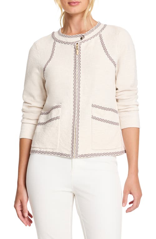 Nic + Zoe Nic+zoe Lined Up Knit Jacket In Classic Cream