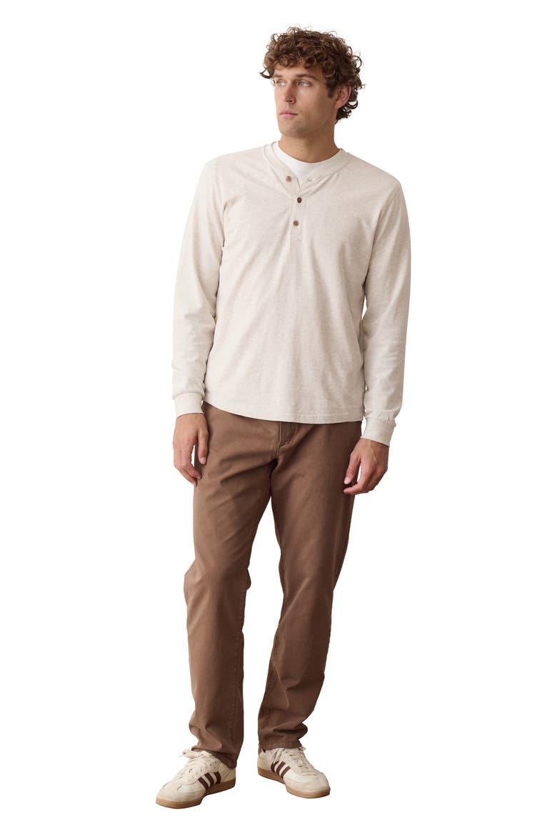 Luxe Jersey Henley, Alternate, color, OATMEAL HEATHER