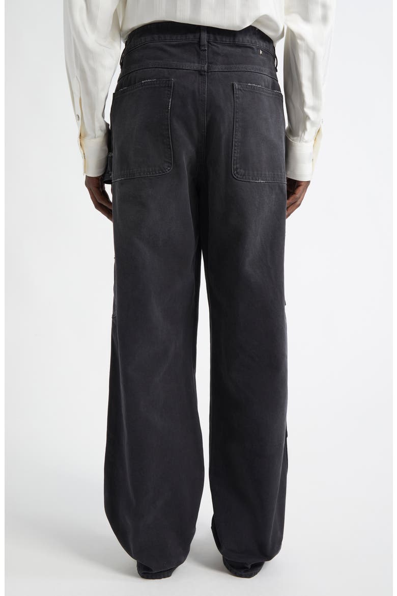 Journey Distressed Cotton Painter Pants, Alternate, color, BLACK