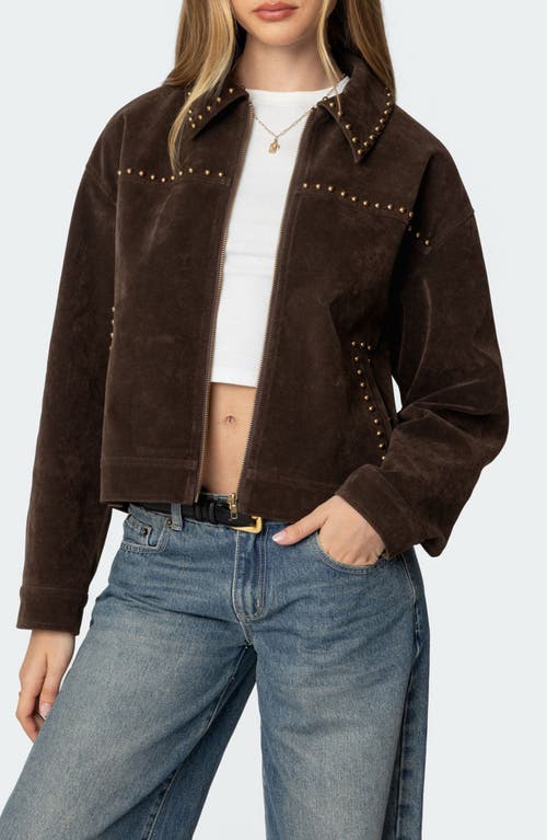 EDIKTED EDIKTED MEMPHIS STUDDED FAUX SUEDE JACKET