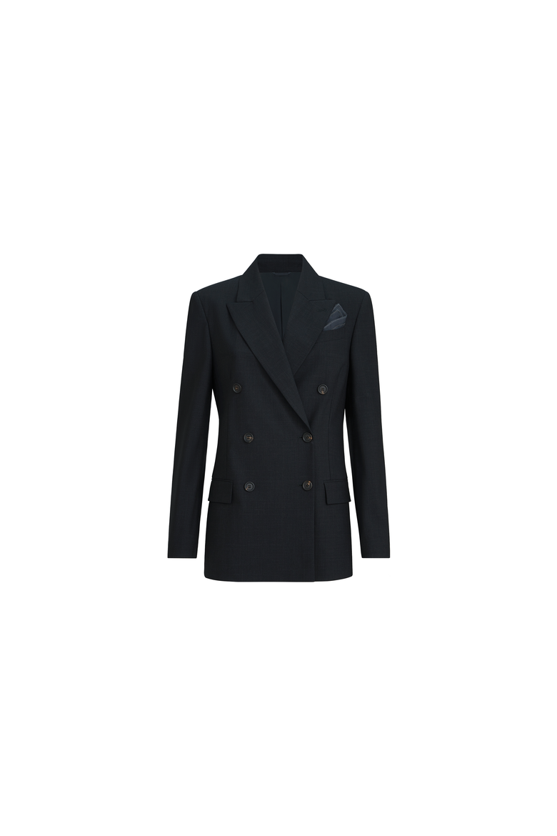 Tropical luxury wool blazer with monili, Alternate, color, Lignite