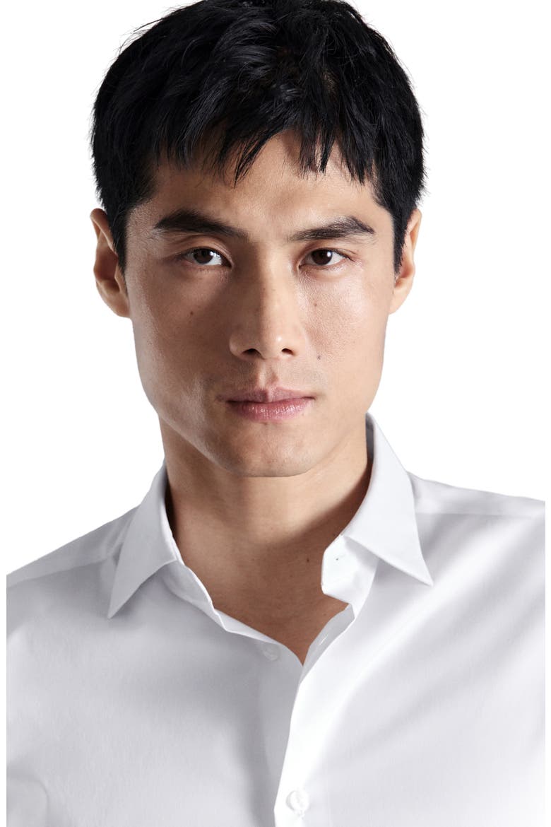 Regular Fit Stretch Cotton Blend Button-Up Shirt, Alternate, color, WHITE