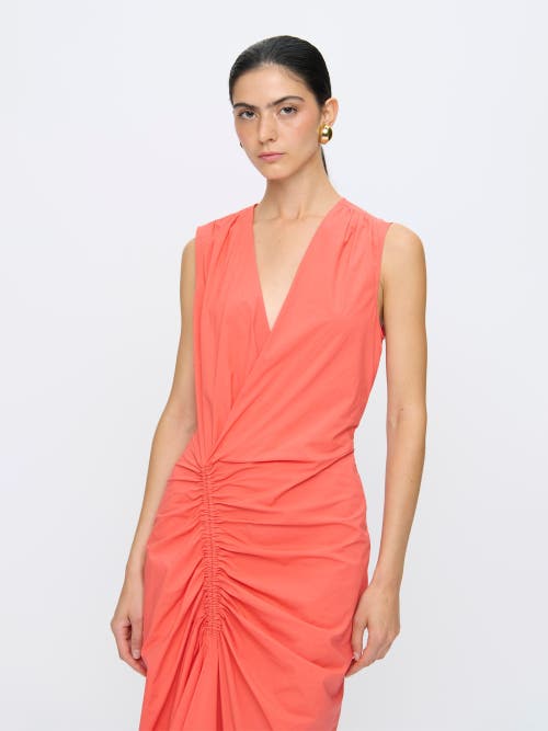 Callas Milano Agnes V-neck Gathered Wrap Sleeveless Dress