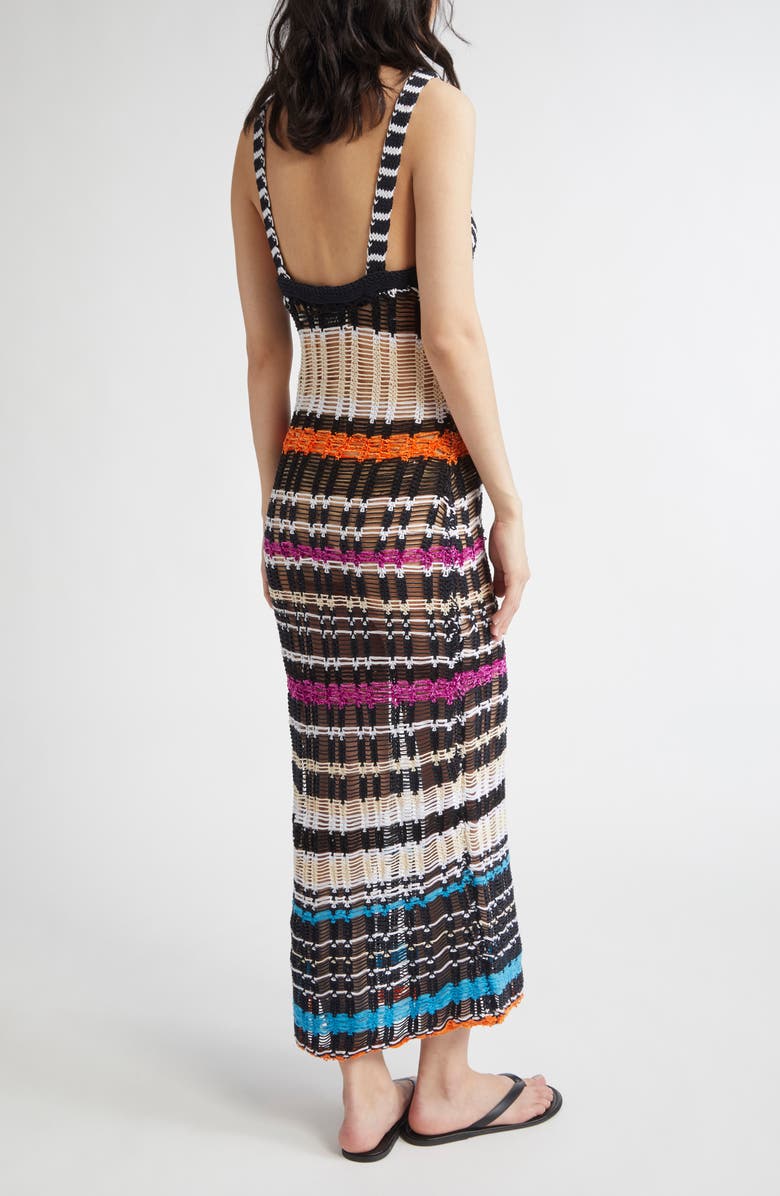 ZANKOV Libiana Stripe Openwork Sweater Dress, Alternate, color, Ice Multi