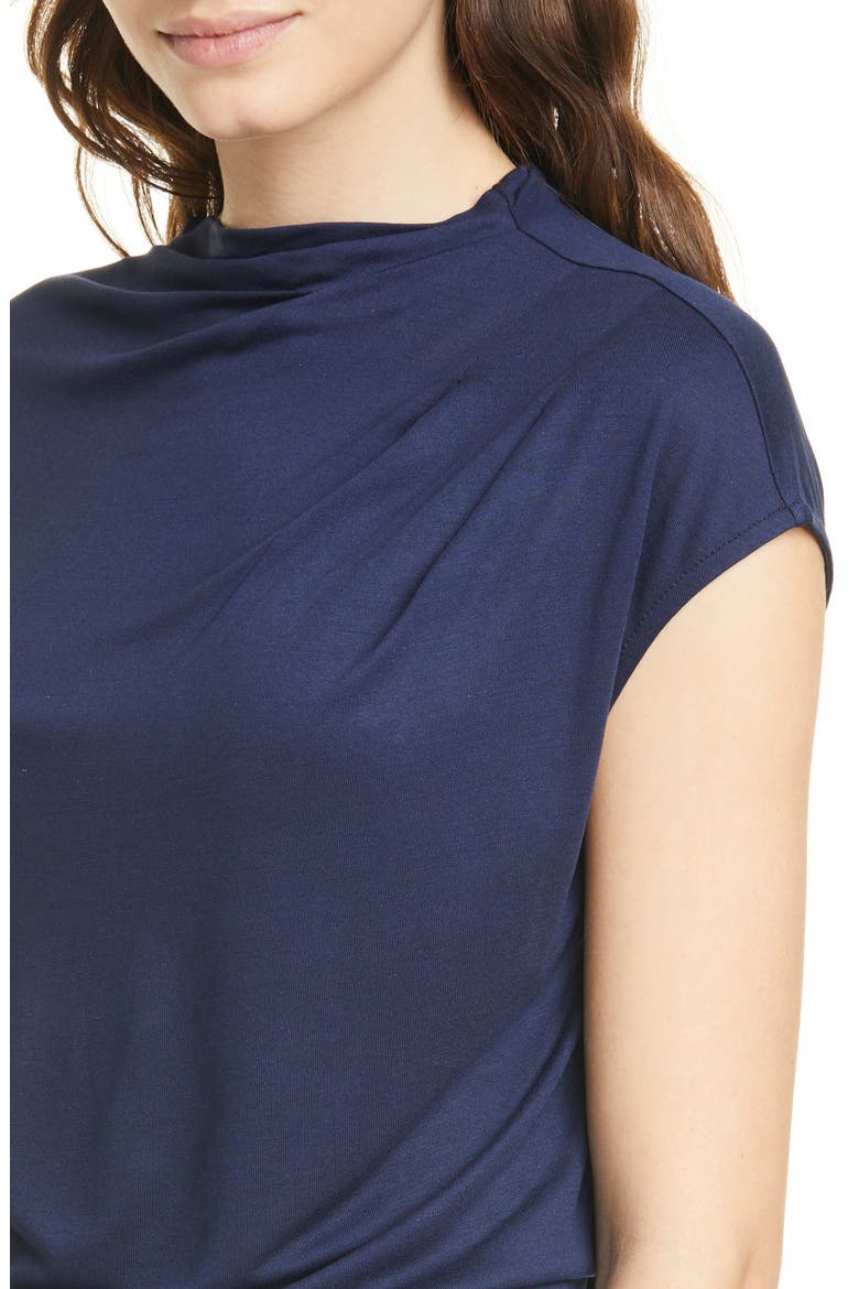 Popeey Cowl Neck Jersey Top, Alternate, color, DARK BLUE