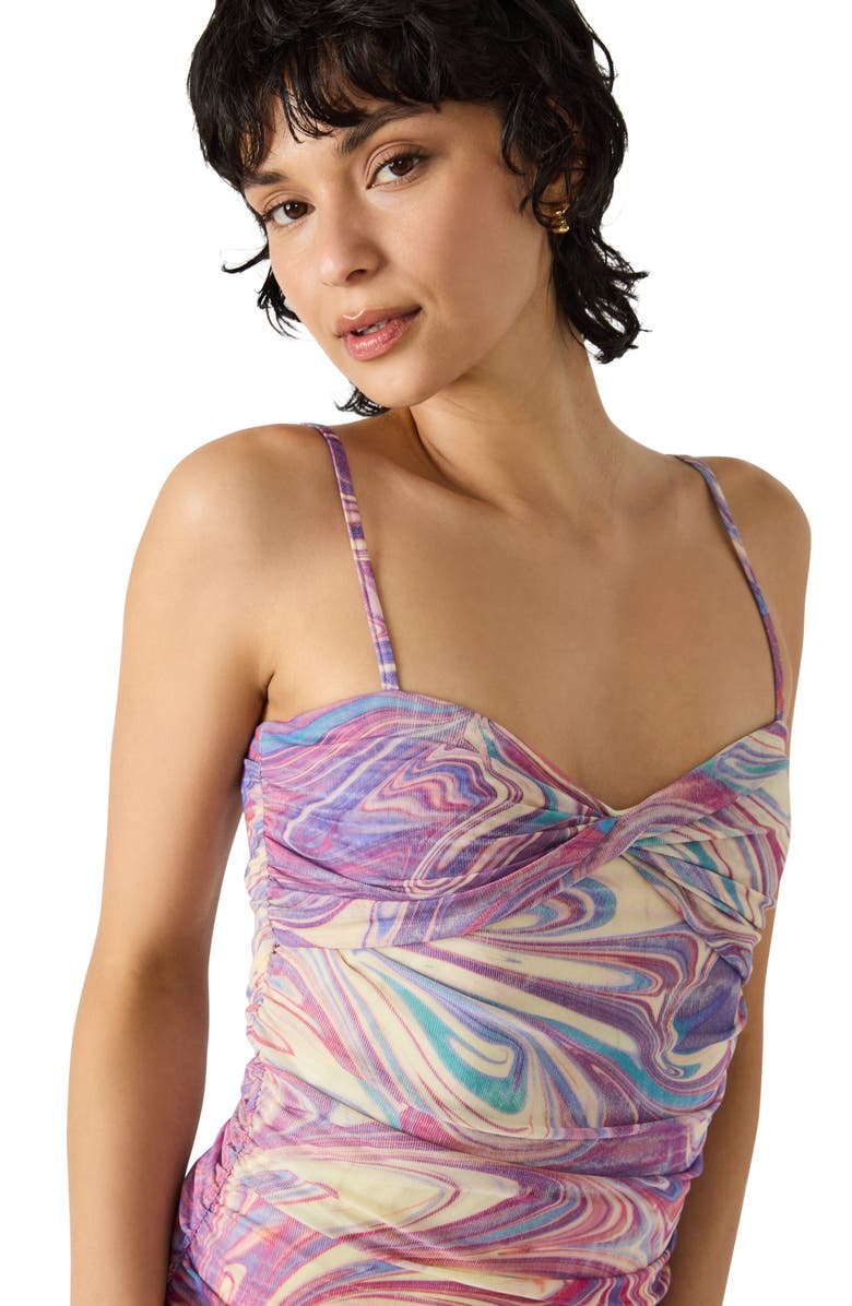 Steve Madden Verna Swirl Print Mesh Minidress, Alternate, color, 