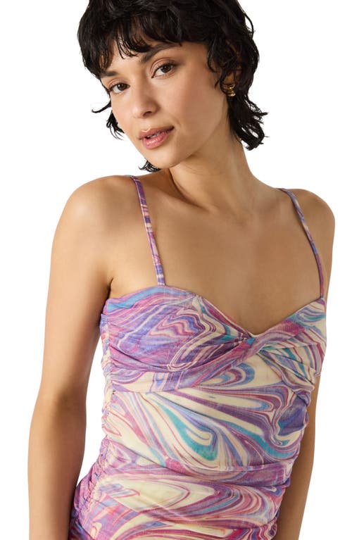 STEVE MADDEN STEVE MADDEN VERNA SWIRL PRINT MESH MINIDRESS