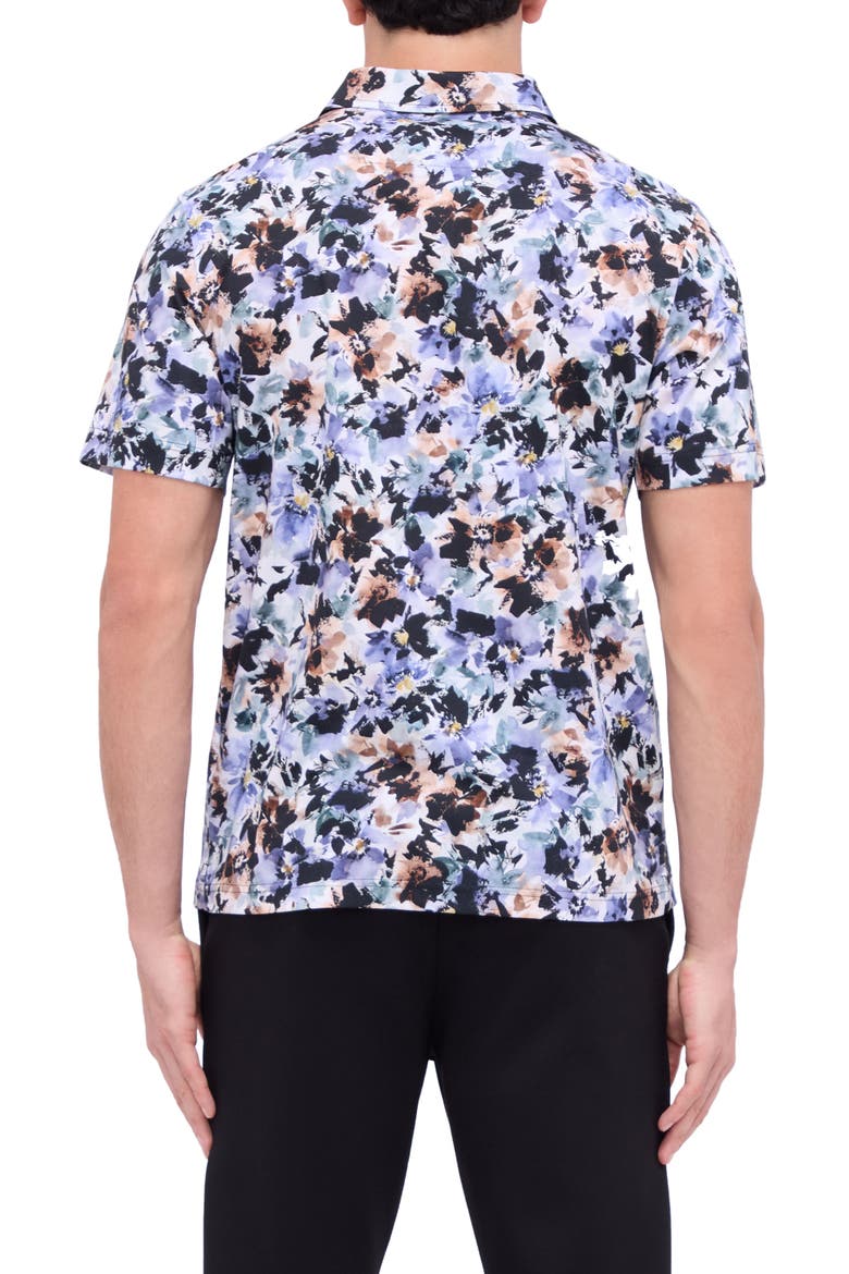 Hendrix Digital Floral Print Pima Cotton Polo, Alternate, color, LILAC