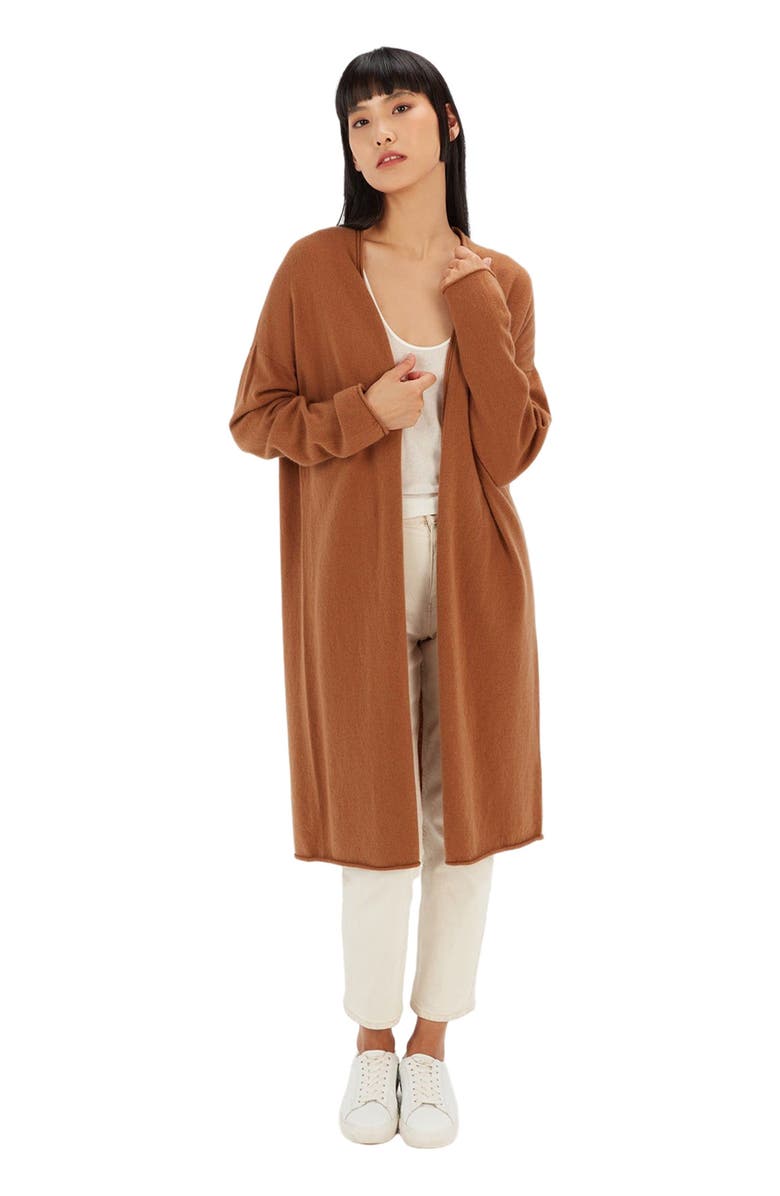 GOBI Mongolian Cashmere 3D Longline Cardigan, Main, color,