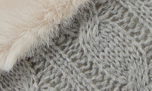 Floopi Faux Fur Trim Scuff Slipper In Gray