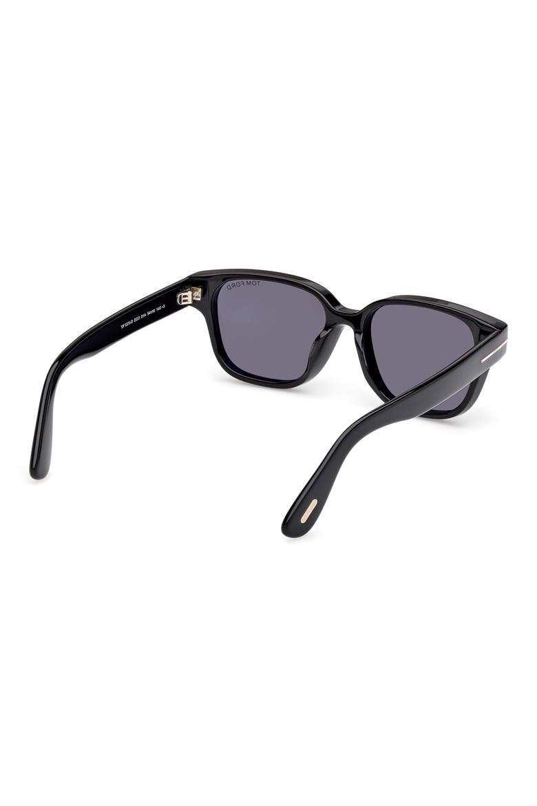 54mm Square Sunglasses, Alternate, color, SHINY BLACK / SMOKE
