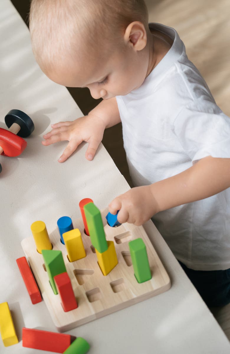 PlanToys<sup>®</sup> Geometric Peg Board, Alternate, color, Assorted