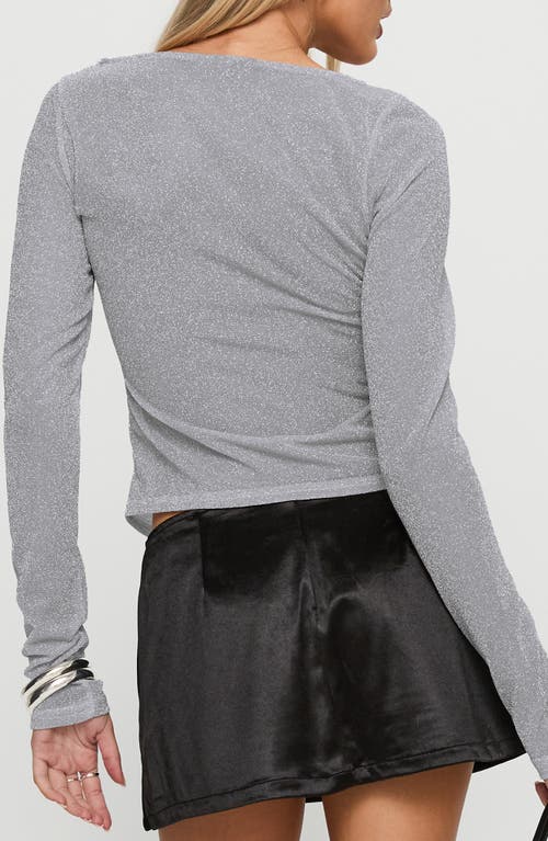 Princess Polly Crystal Clear Metallic Mesh Top