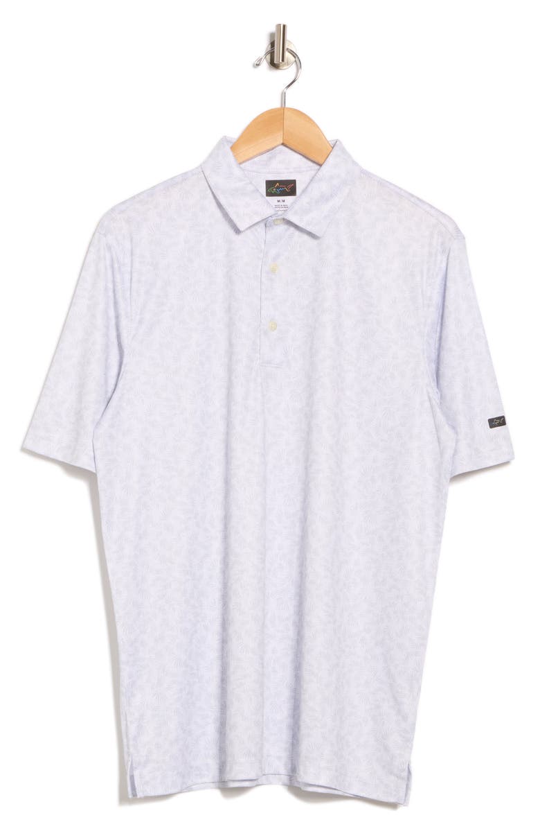 Greg Norman Rye Grass Print Golf Polo, Alternate, color, White