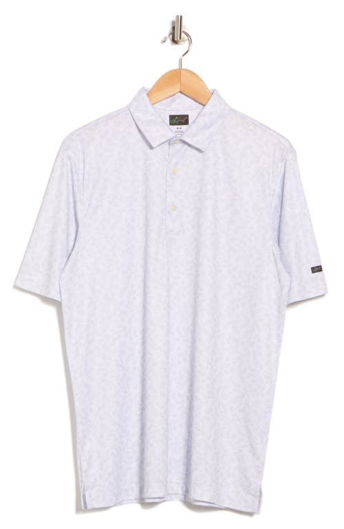 Greg Norman Rye Grass Print Golf Polo In White