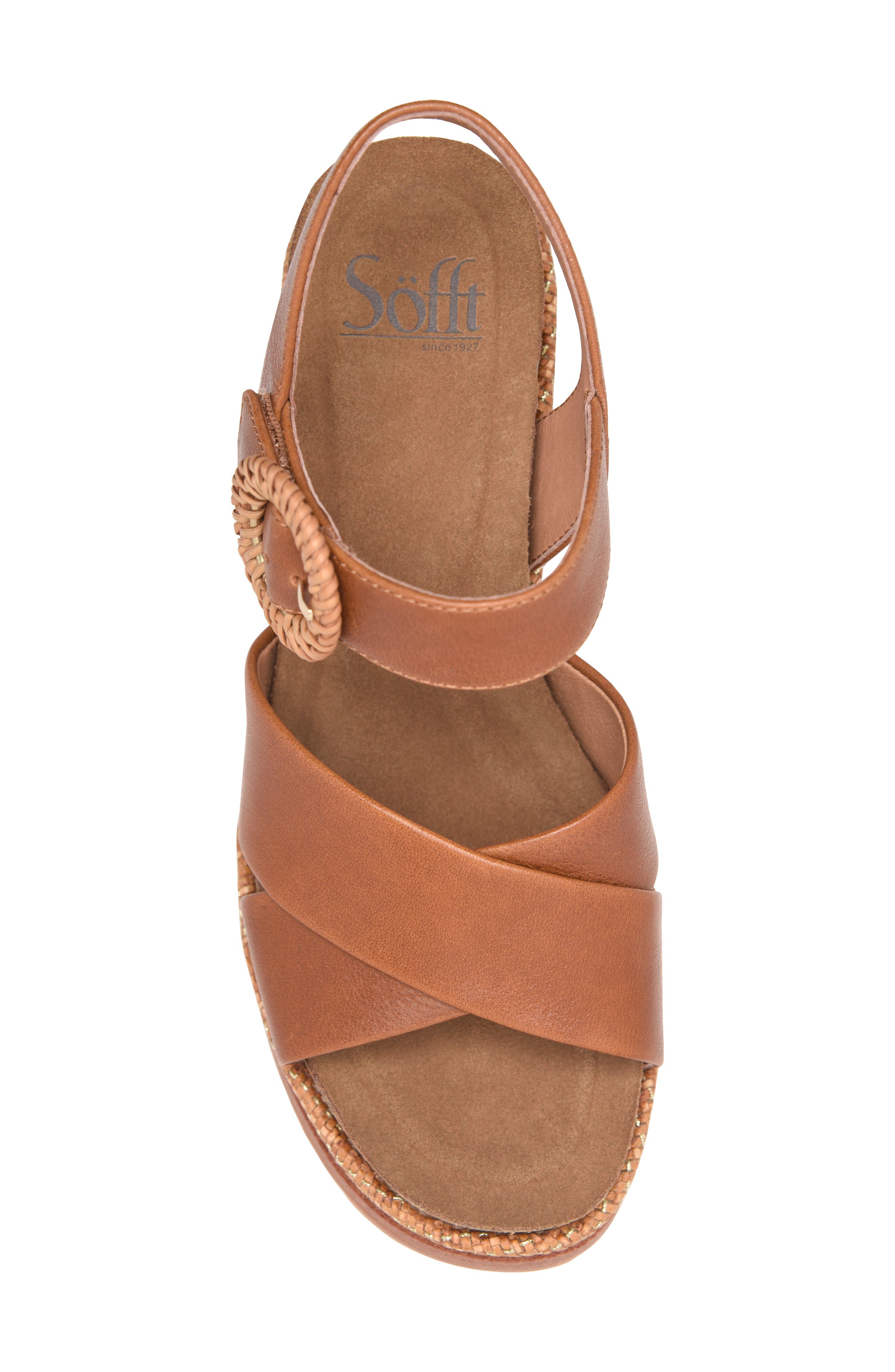 Söfft Dorathy Slingback Platform Wedge Sandal, Alternate, color, Luggage
