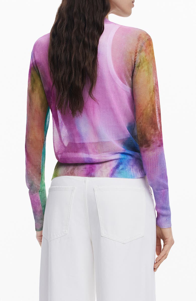 Desigual Thin Gauge Sweater, Alternate, color, Lilac